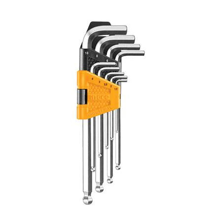 Youtuo 9 Pcs Long Arm Hex Key Set - Cr-V Material, Heat Treated & Chrome Plated