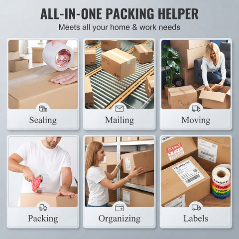 Heavy-Duty Transparent Packing Tape | Clear Carton Sealing Tape – Roll / Pack of 6