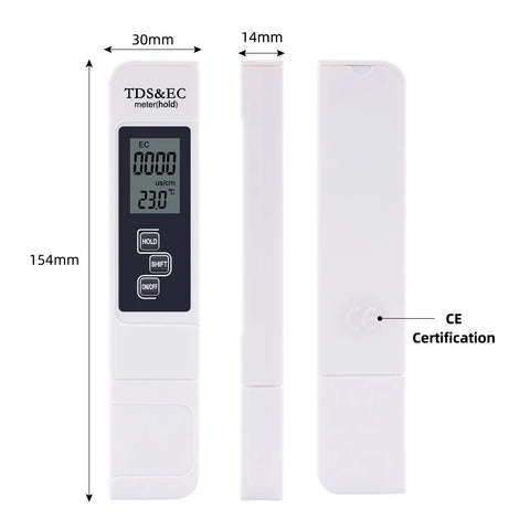 Digital TDS EC Water Tester Meter – 3-in-1 TDS, EC & Temperature Pen