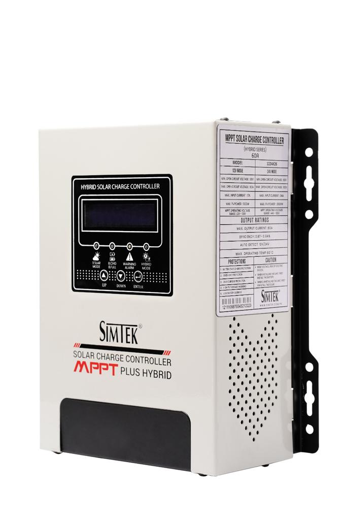 Simtek 60A MPPT with DC load and Settings 2023 Model
