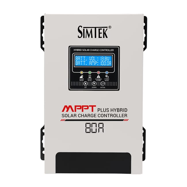 SIMTEK Hybrid MPPT Solar Charge Controller 80A wirh DC load Auto detection 12V/24V