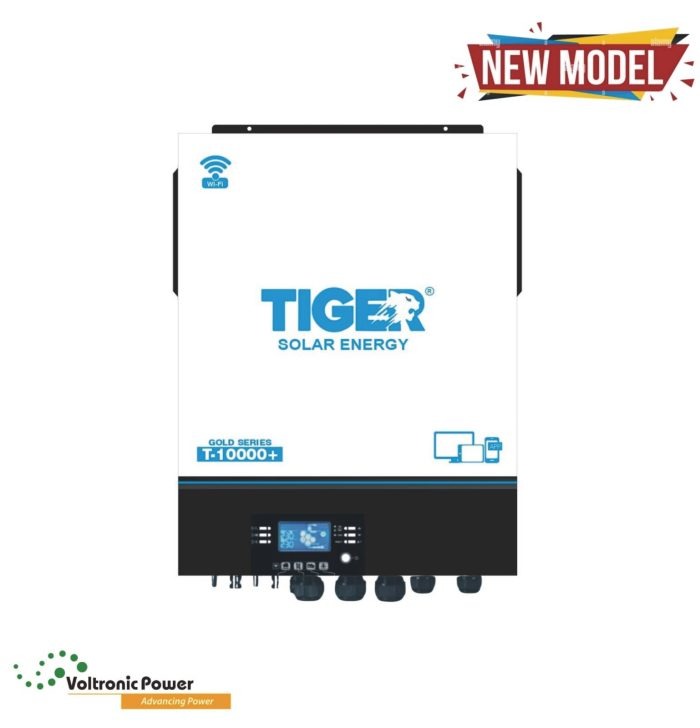Tiger T-10000+ Gold Series 8kW Hybrid Solar Inverter With 1100W PV | Built-in WiFi | Dual Output | BMS Port