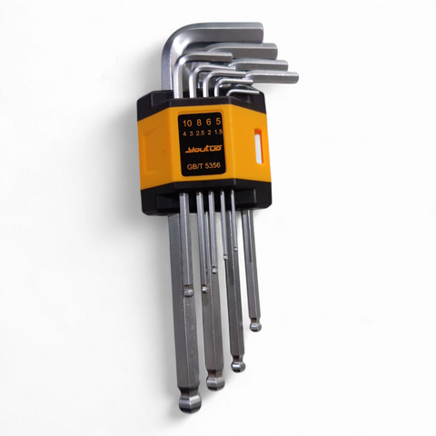 Youtuo 9-Piece Long Arm Hex Key Set – Chrome Vanadium Steel, Heat Treated & Chrome Plated