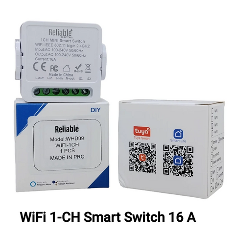 Reliable Electric 1 Channel WiFi Smart Switch 16A | Mini 1 Gang Smart Switch