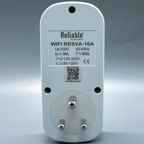 Reliable Electric 2P WiFi Protector Universal Plug Socket VA 16A | TUYU WiFi Voltage & Current Protector