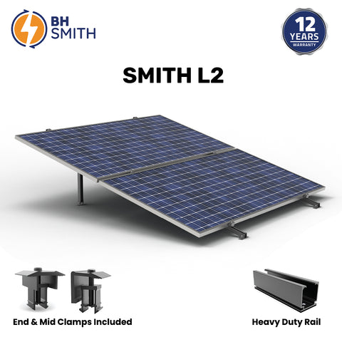 BHS Aluminium Smith L2 Solar Structure with clamps For two Solar Panel