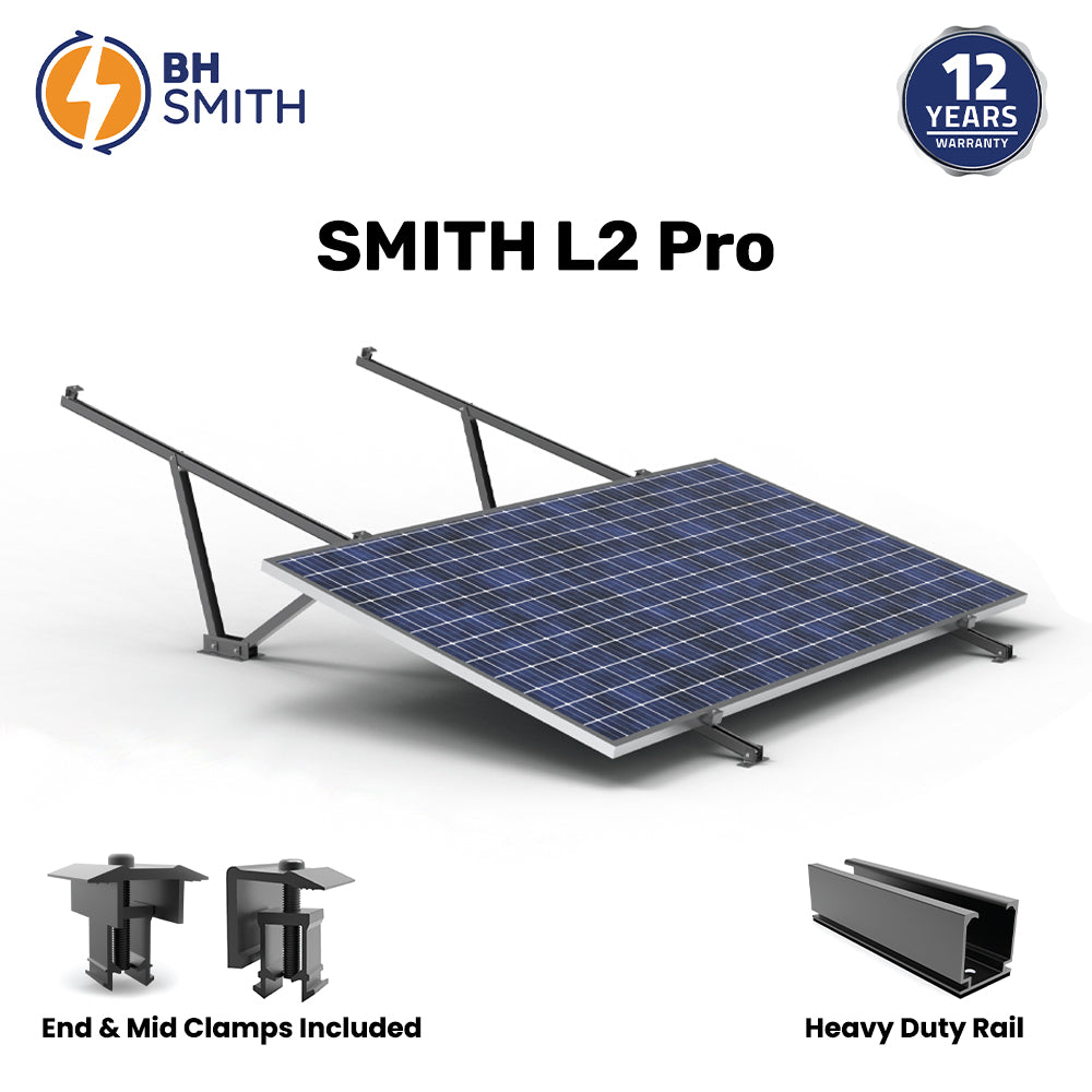 BHS Aluminium Smith L2 Solar Structure with clamps For two Solar Panel