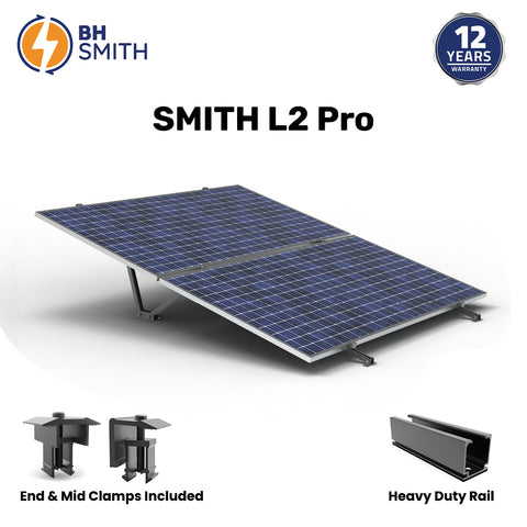 BHS Aluminium Smith L2 Solar Structure with clamps For two Solar Panel