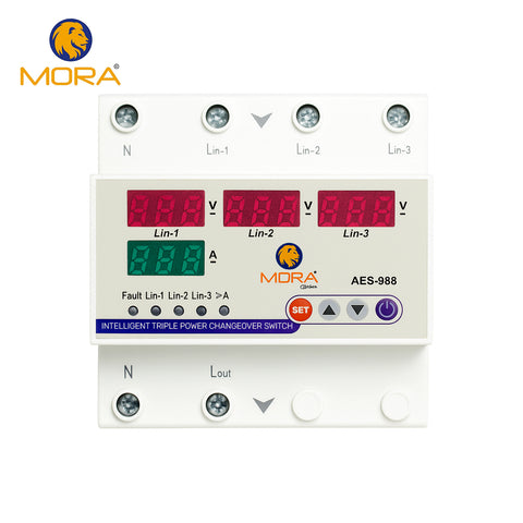 Mora 3 phase Auto Phase Selector Voltmeter adjustable Over and Under Voltage protection