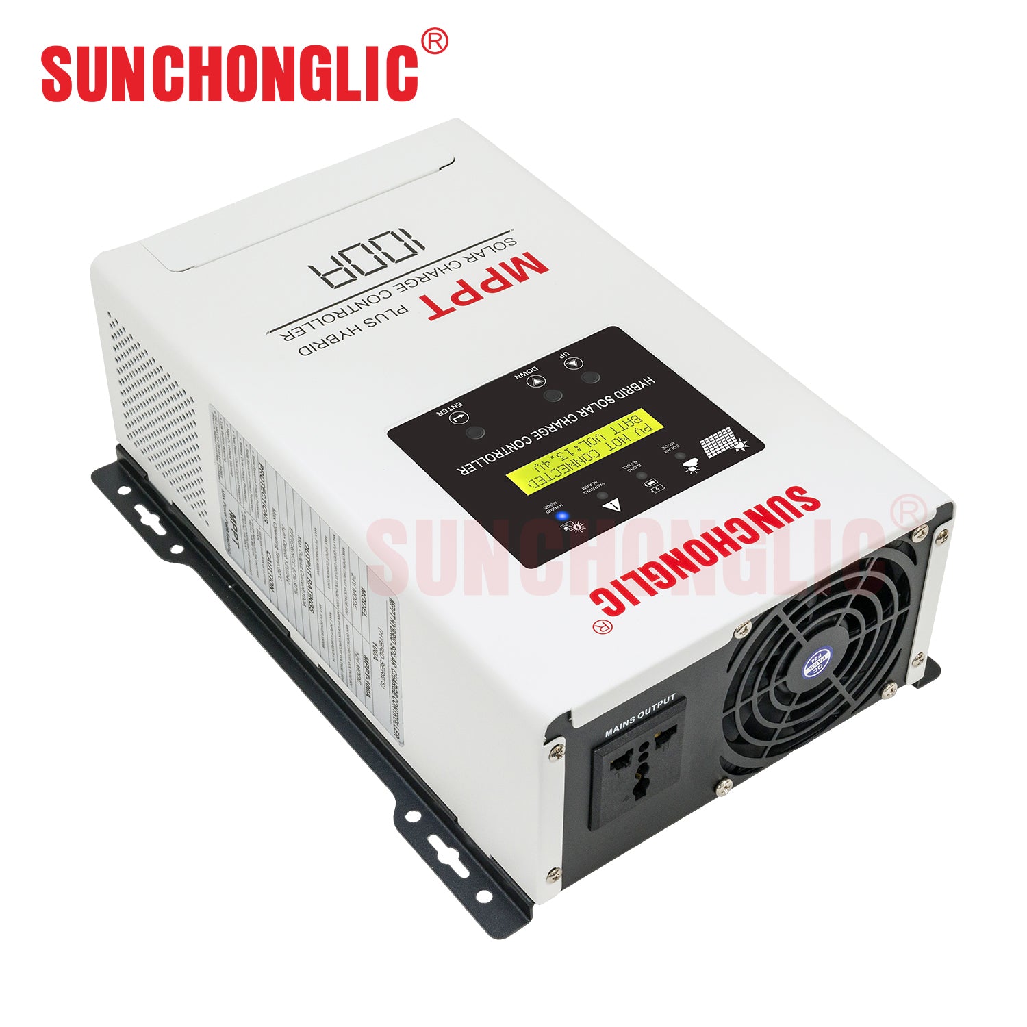 Sunchonglic Hybrid MPPT Solar Charge Controller 100A (12V/24V) with UPS Function