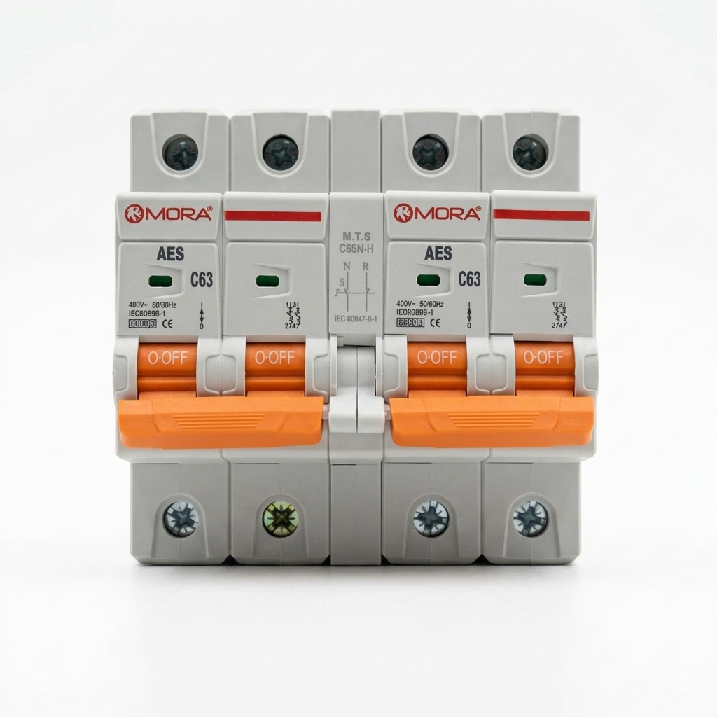 Mora AC 2P+2P MTS Dual power Manual transfer switch Circuit breaker MCB 50HZ/60HZ Change Over