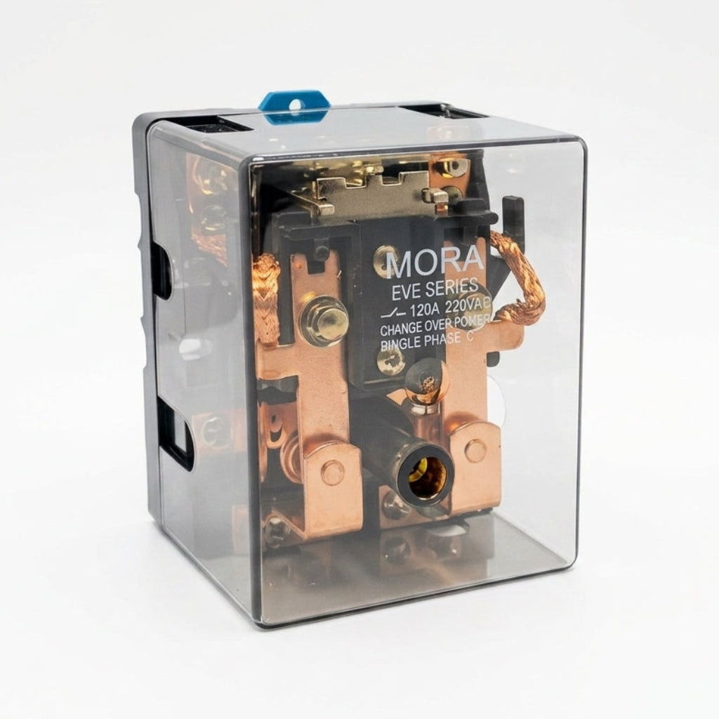 Mora Changeover Power Relay | 220V Single Phase | 120A Copper Relay | A+ Quality for Reliable Performance