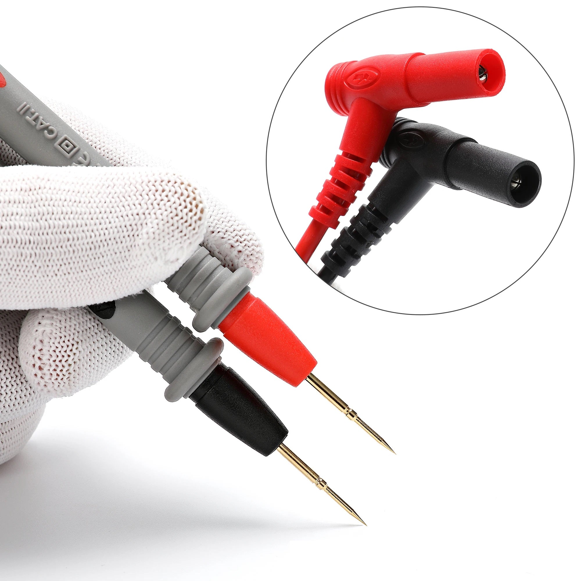 1 Pair Universal Digital Multimeter Fine Tip Lead Probe Pen 1000V 10A ...