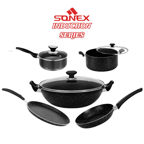 Sonex Induction Series Galaxy Hot Plate ,Sauce Pot,Cassrole,Fry Pan,Cookware With All Non Stick Combo Deal 5 in 1