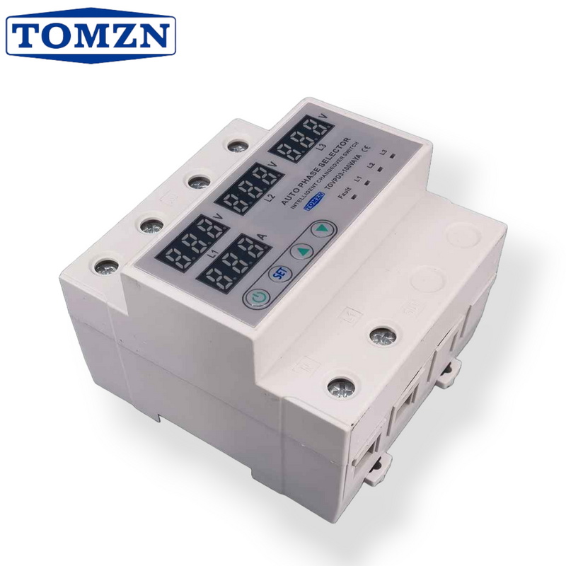 Tomzn 3 phase Auto Phase Selector 100A and 63A Voltmeter adjustable Over and Under Voltage protection