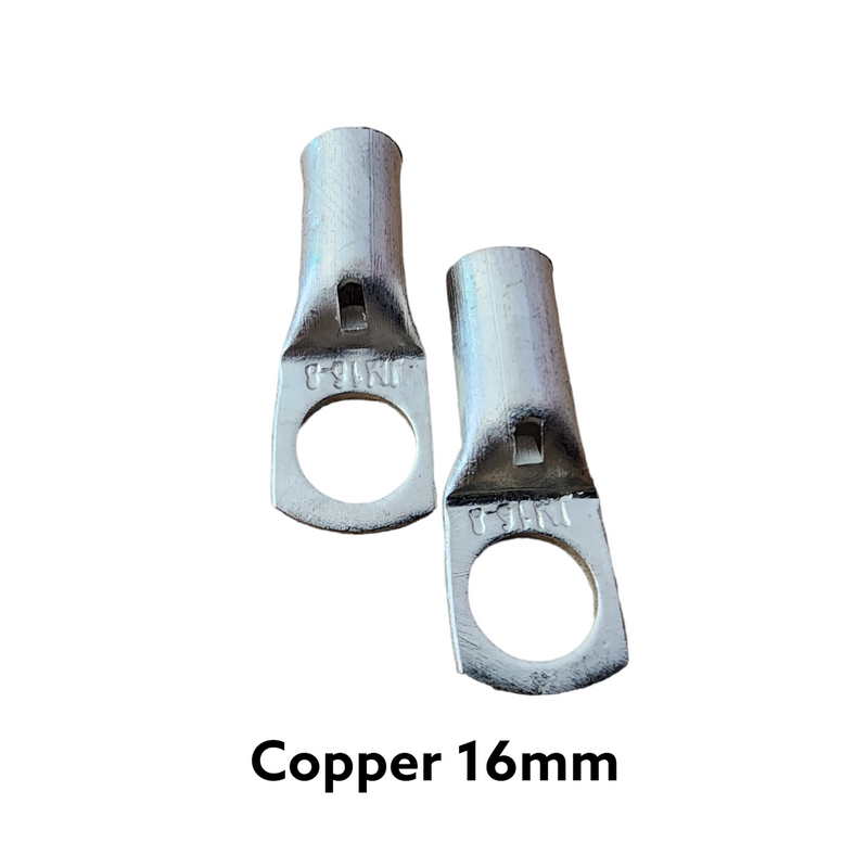 25mm cable and 16mm cable Copper lugs with 8mm bolt hole Copper thimbles (1 pair )