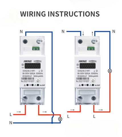 Tomzn DDS238-2 WIFI Smart Energy Meter With Display Power Consumption Monitor, With Import Export Power METER