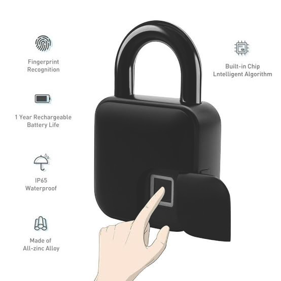 Smart Fingerprint Bluetooth Padlock Heavy-duty Metal body