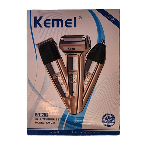 Kemei KM-231 Men’s Trimmer , Shaver and Nose trimmer 3 in 1