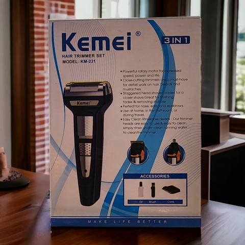 Kemei KM-231 Men’s Trimmer , Shaver and Nose trimmer 3 in 1