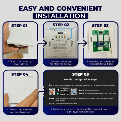 Smart Wall Touch Switch 3 Gang