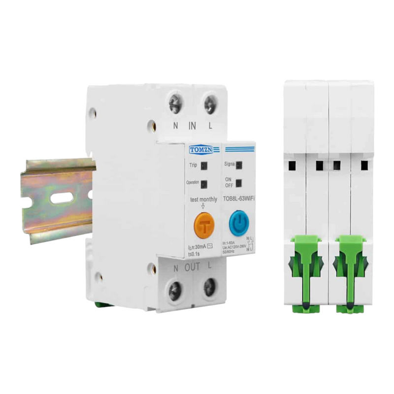 Tomzn 2Pole WIFI Smart Energy Meter Kwh Monitoring Circuit Breaker Timer Relay with Leakage Protection