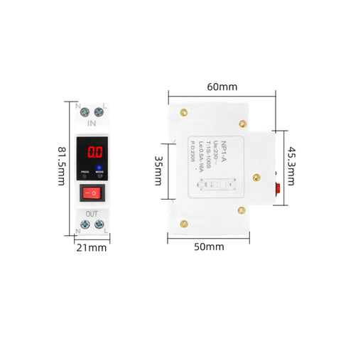 SETCO SP1-A 16A 220V Din Rail Adjustable Voltage Relay | Over Current Protection