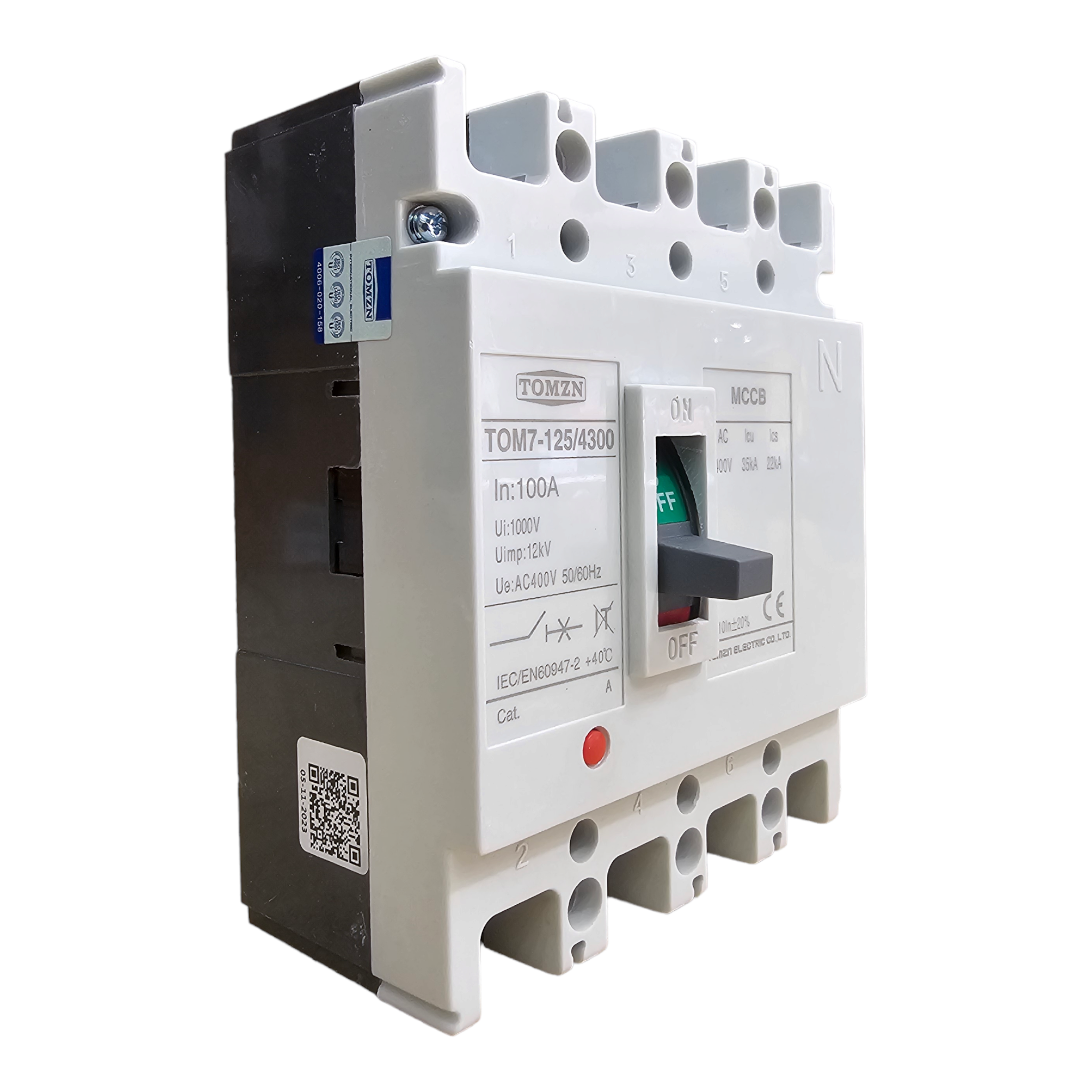 Tomzn TOM7-125/4300 100A 4P MCCB Breaker Three Phase Disconnector Switch - 100A