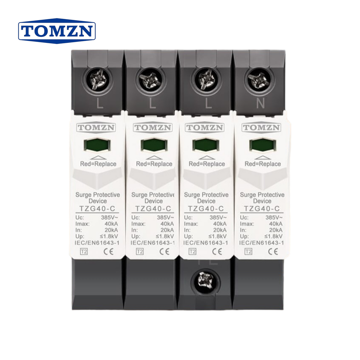 Tomzn TZG40-C AC 4Pole 3 Phase SPD House Surge Protector Device