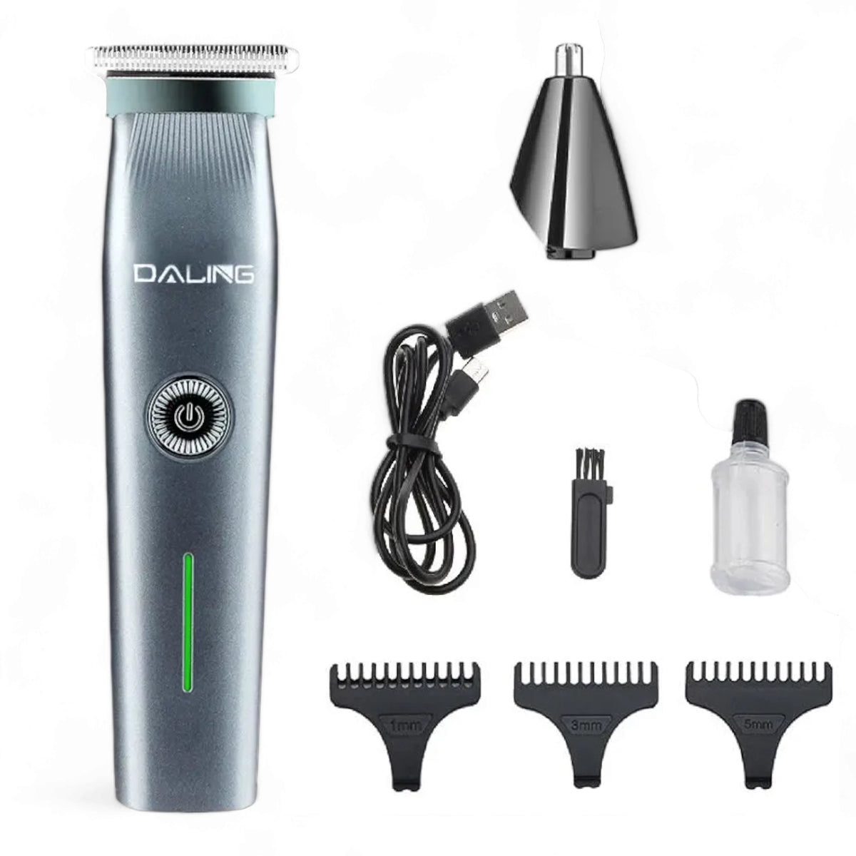 Daling DL-9233 Men's Grooming Kit 2in1 Cordless Rechargeable Hair Clipper and Nose Trimmer