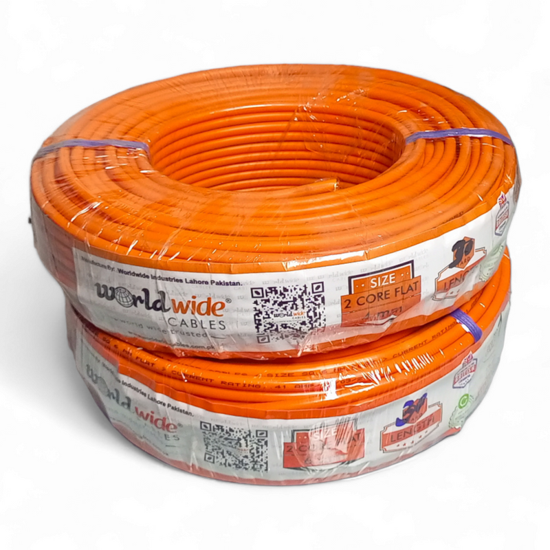 World Wide Cable 2 Core Flat 30 Yard 4mm/6mm Pure Copper
