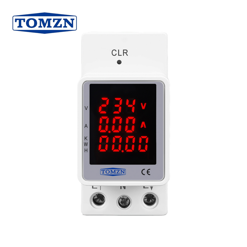 TOMZN 3in1 DIN RAIL AC MONITOR 220V 100A VOLTAGE CURRENT KWH ELECTRIC ENERGY METER