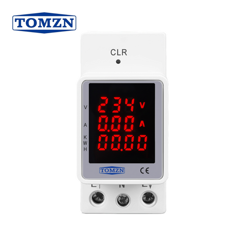 Tomzn 3in1 DIN RAIL AC MONITOR 220V 100A VOLTAGE CURRENT KWH ELECTRIC ENERGY METER