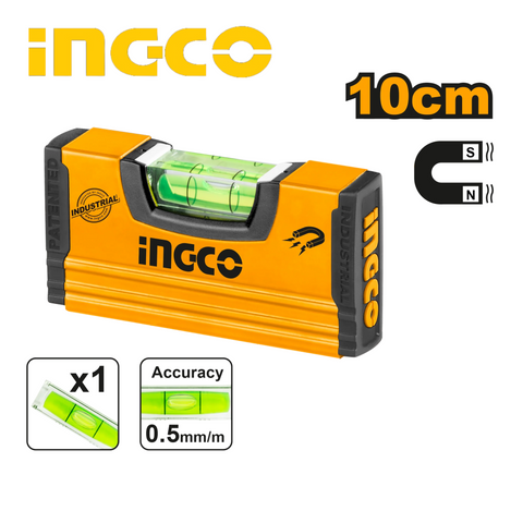 Ingco HMSL03101 Hand Level with Strong Magnet - Accurate Readings in a Compact Design