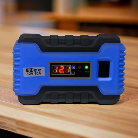 EZee-DIGITAL 10A 12V Automatic Universal Battery Charger 3 Phase Control.