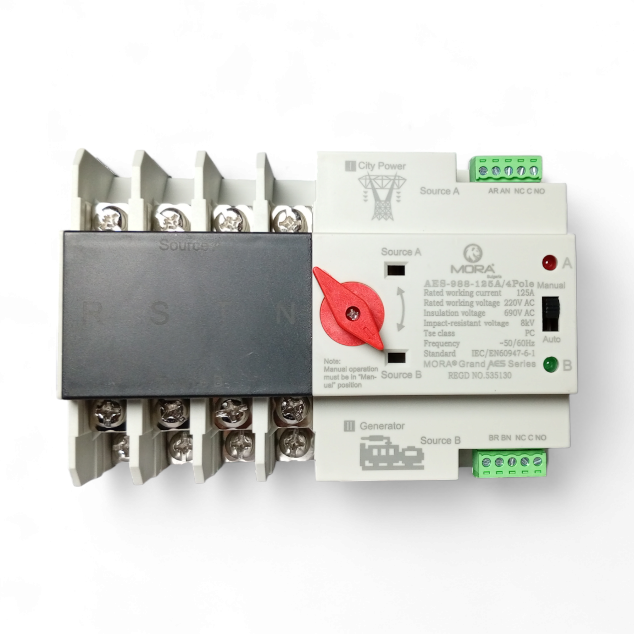 Mora 4P Three Phase ATS Dual Power Automatic Transfer Switch 125A ...