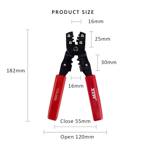 YTH-202b Multi-Tool Portable Cable Crimper tool (10-22) for Non-Insulated Terminals with Cutter