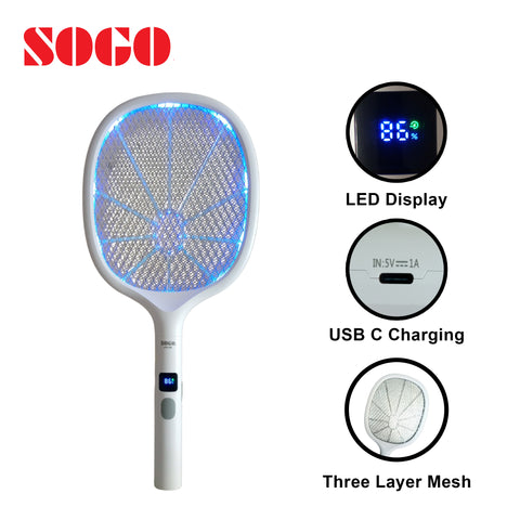 SOGO JPN-398 Rechargeable Mosquito Swatter or Mosquito Racket With LED Display