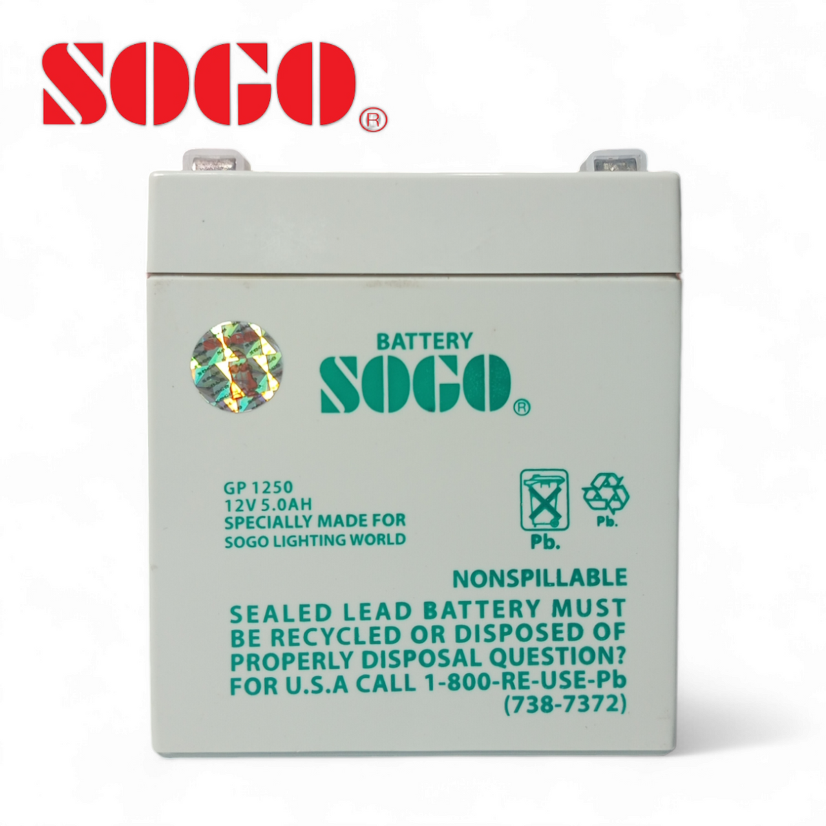 SOGO Rechargeable Dry Battery 12V 5A