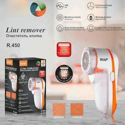RAF R-450 5W Lint Remover | Cyclone Blade | Beehive Mesh | Powerful Fabric Shaver with Large Lint Storage Box