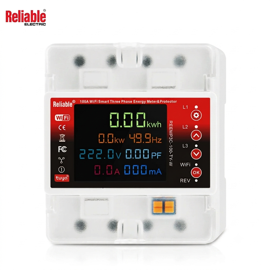 Reliable 4P 100A WiFi 3 Phase Smart Energy Meter & Protection Relay