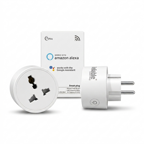 Reliable Electric 2 Pin Smart WiFi Plug 20A with Energy Monitor | Universal EU Plug | Tuya Smart Life | Alexa & Google Home Compatible