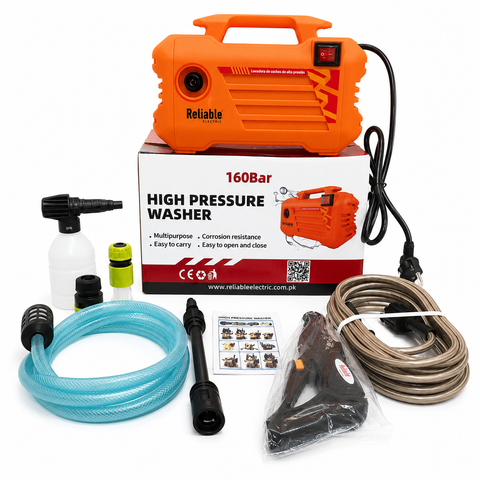 Reliable Electric High Pressure Washer Small 160 Bar with Foam Spray Gun