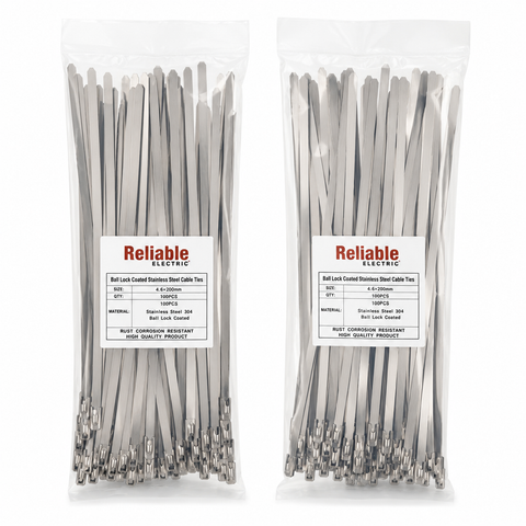 Reliable Stainless Steel Cable Ties 4.6×200mm (8 Inch) – Self-Ball-Locking SS Zip Ties