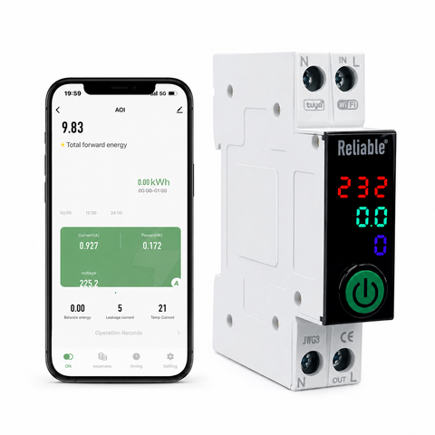 Reliable Tuya WiFi Smart Switch 63A Digital Display 2P | Smart Energy Meter