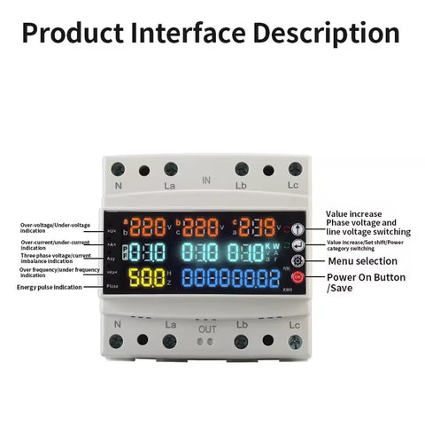 TOMZN TOMPD-100LW 100A 3 Phase Multifunctional Smart Wifi Breaker Switch | Voltage Protection Relay | Prepaid Switch