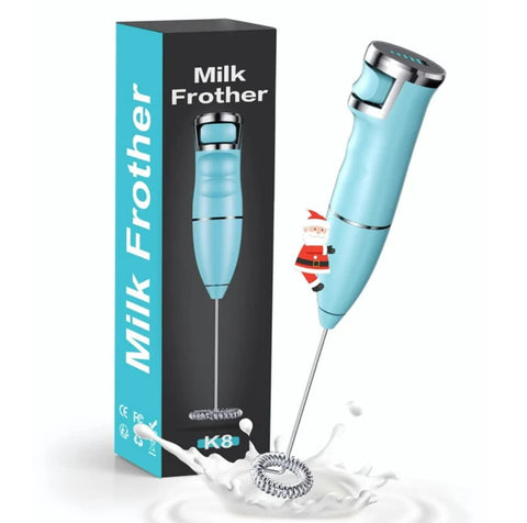 Milk Frothers Electric, FOCBYE Rechargeable Stepless Speed Adjust Handheld Milk Frother for Latte/ Cappuccino/ Bulletproof Coffee/ Frappe/ Hot Chocolate, Portable Hand Mixer for Matcha/ Protein Powder K8