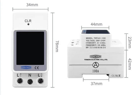 Tomzn TOVAE2-100C 4in1 100A AC Din Rail Energy Meter