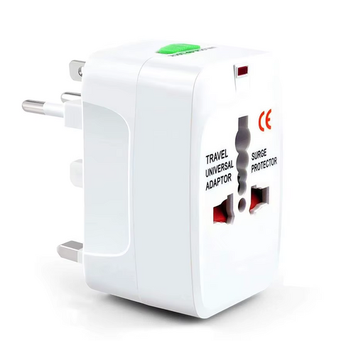All in One Universal Worldwide Travel Adapter with Lock/Unlock Button