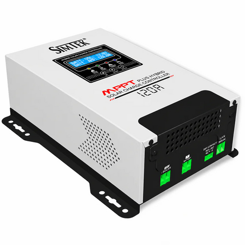 SIMTEK 120A Hybrid MPPT Solar Charge Controller with DC load Auto detection 12V/24V